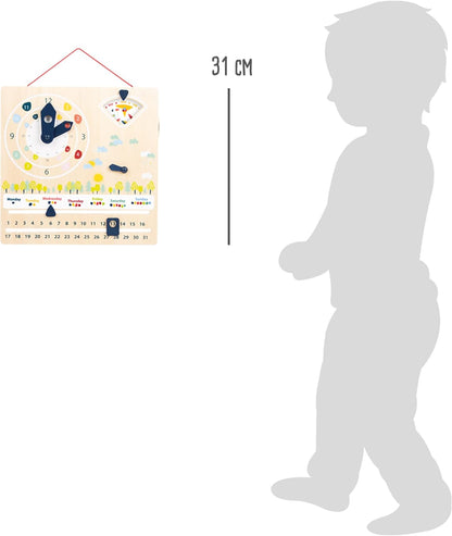 small foot- Tablero de Aprendizaje Educate, Hecho de Madera FSC certificada, para Aprender sobre el Clima, días de Semana, horarios Juguetes (11625) , color/modelo surtido
