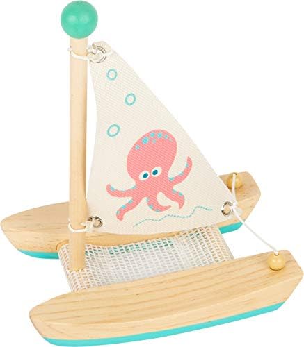 small foot wooden toys Small Foot Wooden Toys Octopus Catamaran Premium Water Toy Designed for Children 2+ Years (11656