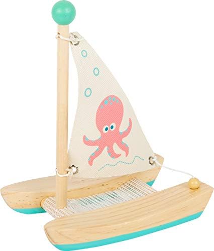 small foot wooden toys Small Foot Wooden Toys Octopus Catamaran Premium Water Toy Designed for Children 2+ Years (11656