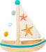 Small Foot 11658 Wooden Starfish Sailboat, Swimming Toy for Water, for Children Aged 24+ Months, Multicoloured sailboat star