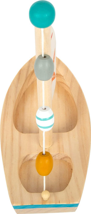 Small Foot 11658 Wooden Starfish Sailboat, Swimming Toy for Water, for Children Aged 24+ Months, Multicoloured