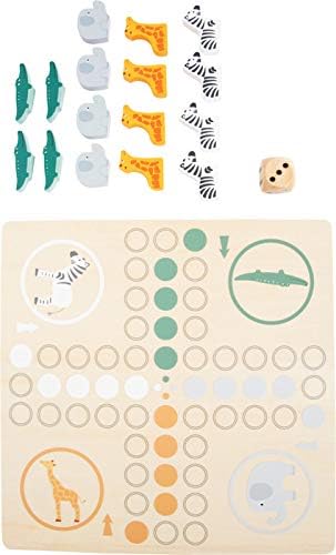 small foot 11697 Ludo Safari, Made of FSC 100%-Certified Wood, Parlour Game for The Whole Family, for Ages 4+ Years
