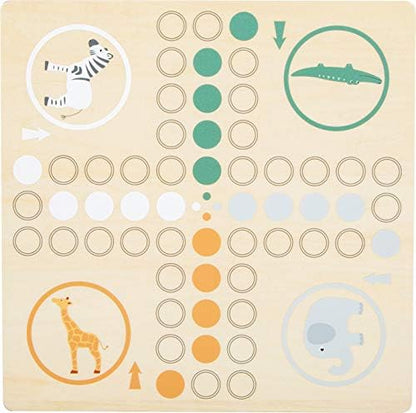 small foot 11697 Ludo Safari, Made of FSC 100%-Certified Wood, Parlour Game for The Whole Family, for Ages 4+ Years