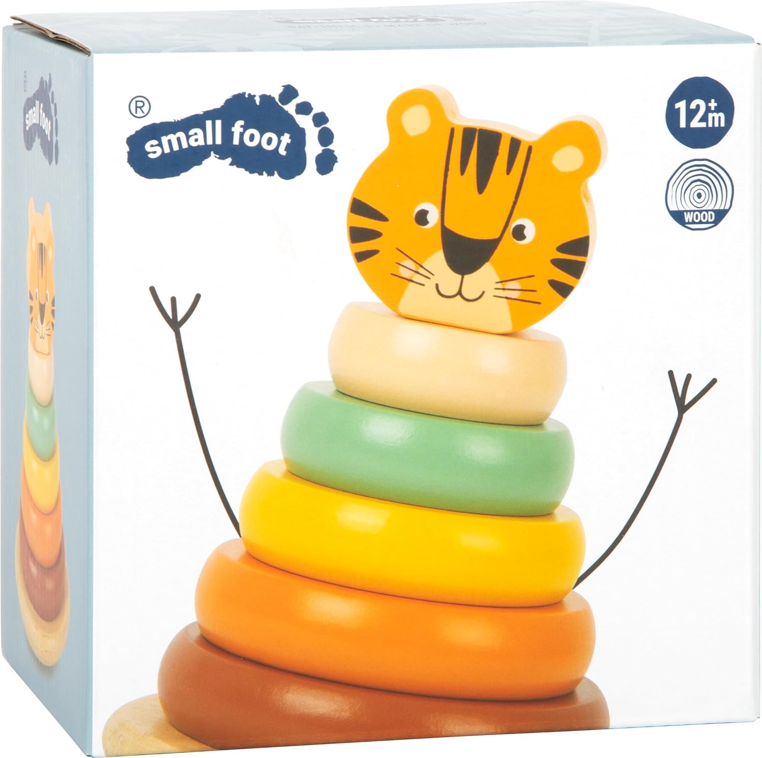 Small Foot 11706 Animals Toys, Multi-Coloured, Height: Approx. 14 cm Ø Approx. 9 cm