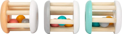 Small Foot Pastel Wooden Rattle Set of 3 for Babies, Ideal Motor Skills Toy for Travel, 11712 Baby rattle pastel