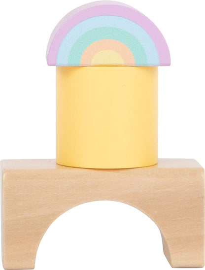Small Foot Pastel Wooden Building Blocks, 50-Piece Set to Promote Creativity, from 12 Months, 11722 Toys
