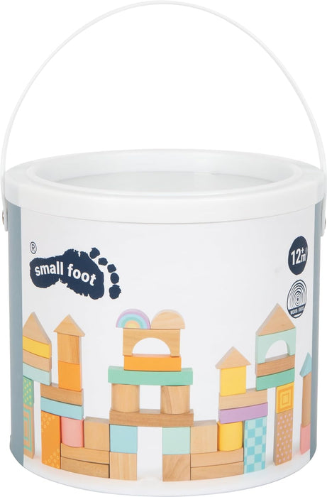 Small Foot Pastel Wooden Building Blocks, 50-Piece Set to Promote Creativity, from 12 Months, 11722 Toys