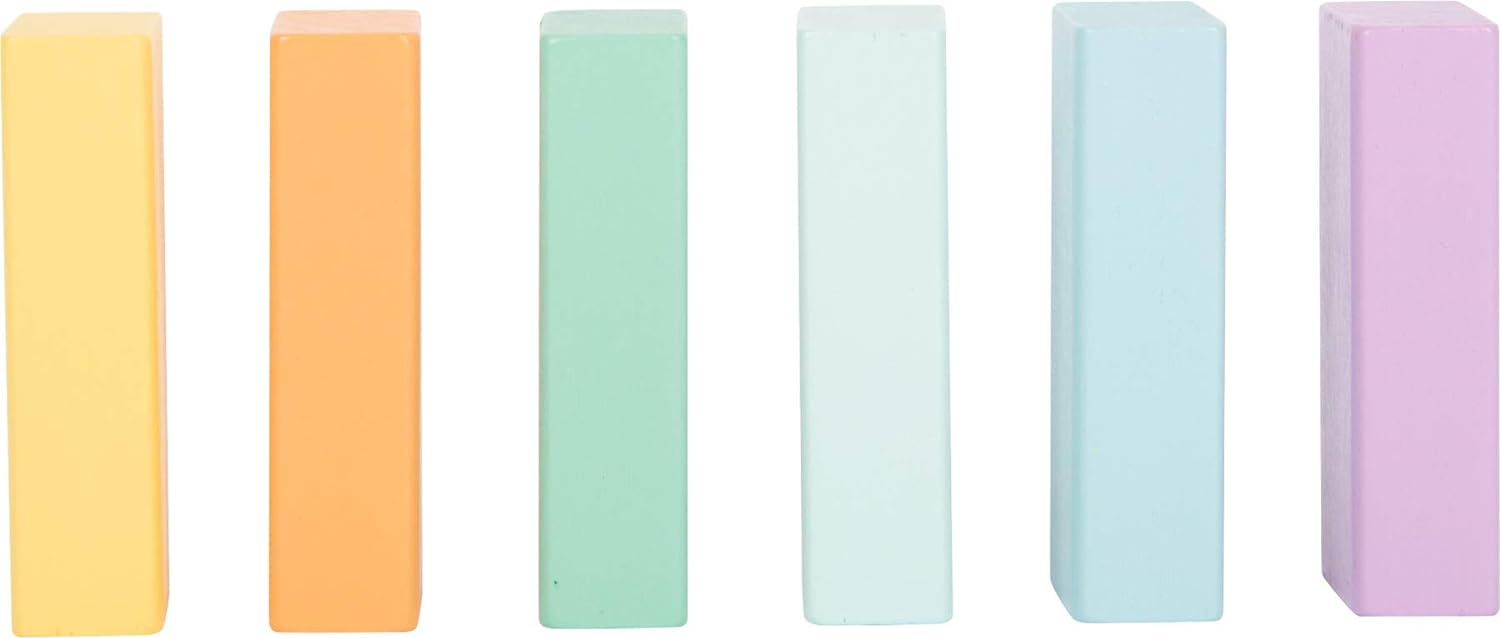 Small Foot Pastel Wooden Building Blocks, 50-Piece Set to Promote Creativity, from 12 Months, 11722 Toys