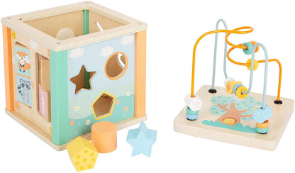 Small Foot cube, pastel motor skills toy for toddlers, playable from five sides, from 12 months, 11724