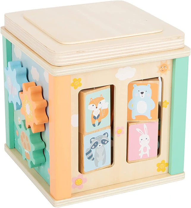 Small Foot cube, pastel motor skills toy for toddlers, playable from five sides, from 12 months, 11724