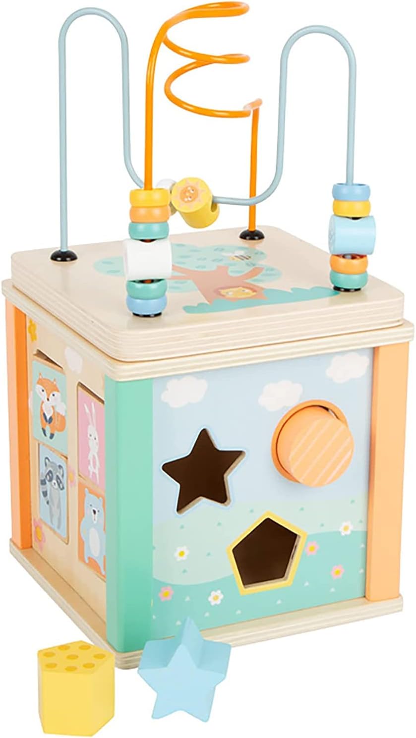 Small Foot cube, pastel motor skills toy for toddlers, playable from five sides, from 12 months, 11724