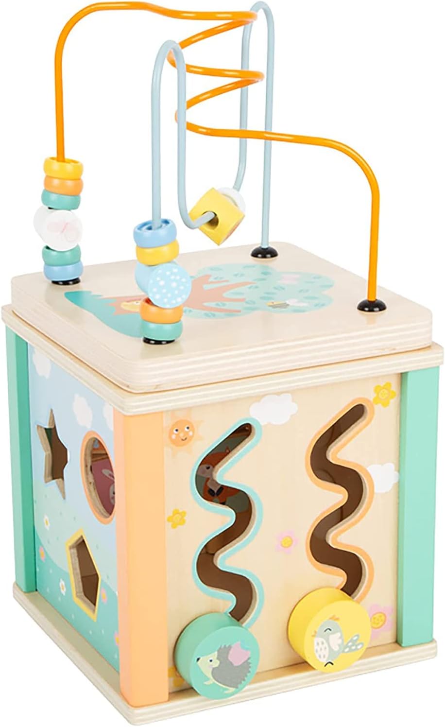 Small Foot cube, pastel motor skills toy for toddlers, playable from five sides, from 12 months, 11724