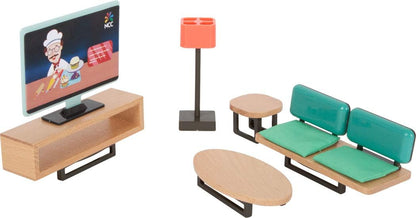 Small Foot Small Foot-11742 Set Muebles Modernos, Madera, plástico, Acc. Casas muñecas, a Partir de 3 años. Toys, Multicolor, Piccolo (11742