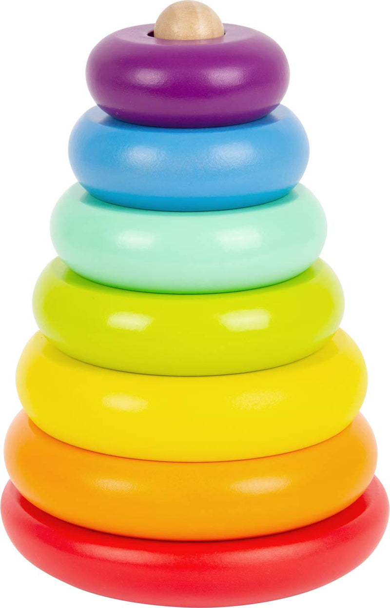 Small Foot Tower Rainbow Motor Skills Classic Wooden Colourful Stacking Game for Children from 12 Months 11775 Toys