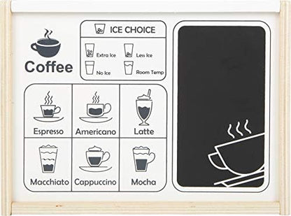 Small Foot 11792 Gastro Wooden Coffee Machine with Two Rotary Knobs and Movable Filter Holder from 3 Years Toys, White