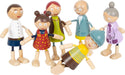 Small Foot Wooden Bending Family 6 Dolls Detailed Flexible and Durable from 3 Years 11804 Toys, Natural bending dolls family