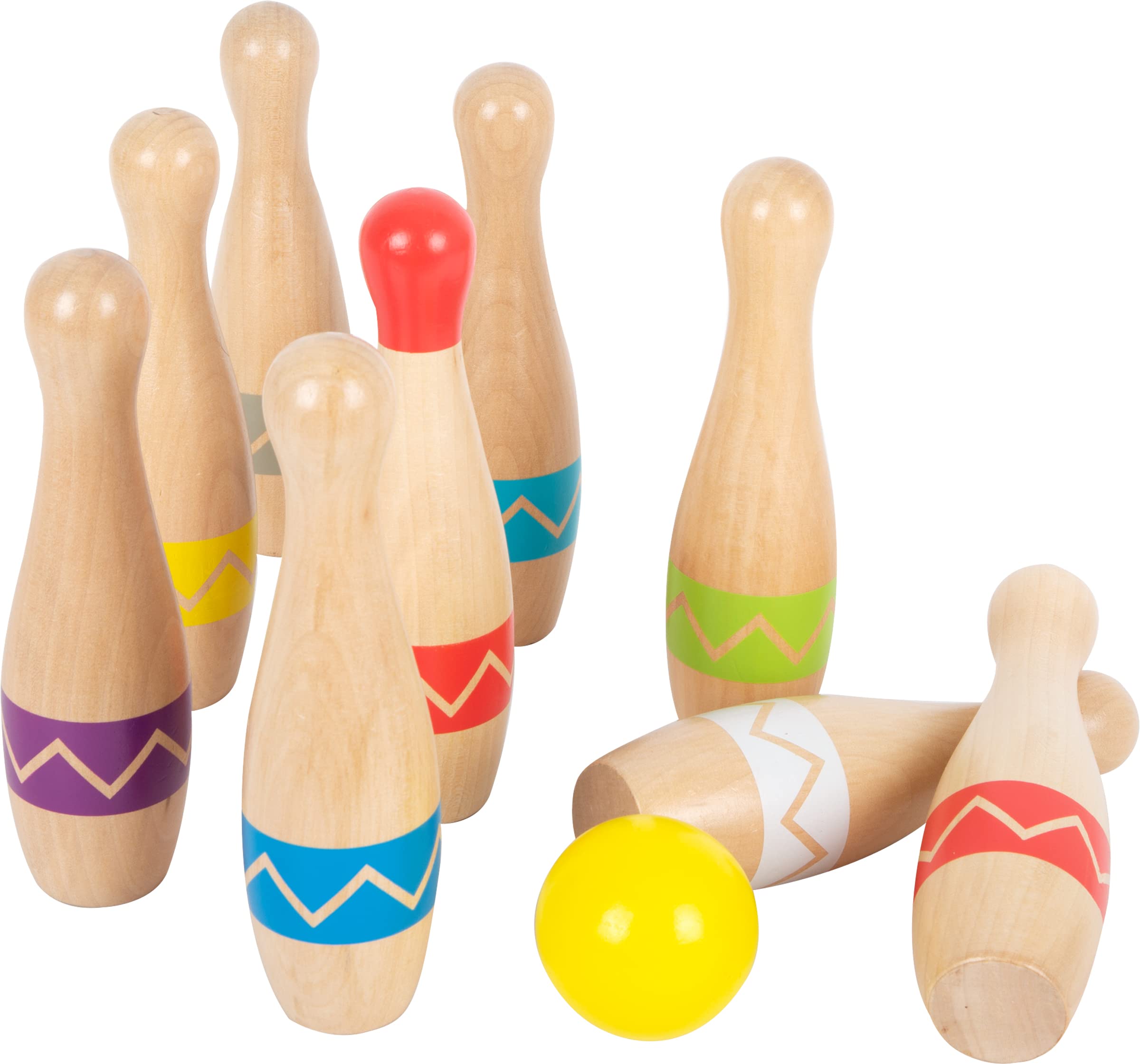 small foot 11912 Skittles Active, Made of FSC 100%-Certified Wood, Kids' Indoor & Outdoor Game for Ages 3+ Years Toys Skittles game