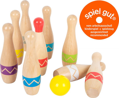 small foot 11912 Skittles Active, Made of FSC 100%-Certified Wood, Kids' Indoor & Outdoor Game for Ages 3+ Years Toys Skittles game