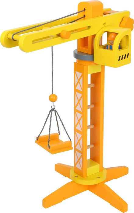 NIKE Baukran Small Foot Crane with Wooden Construction site Accessories, Play Set for Children Aged 3+, 12007, Multicoloured