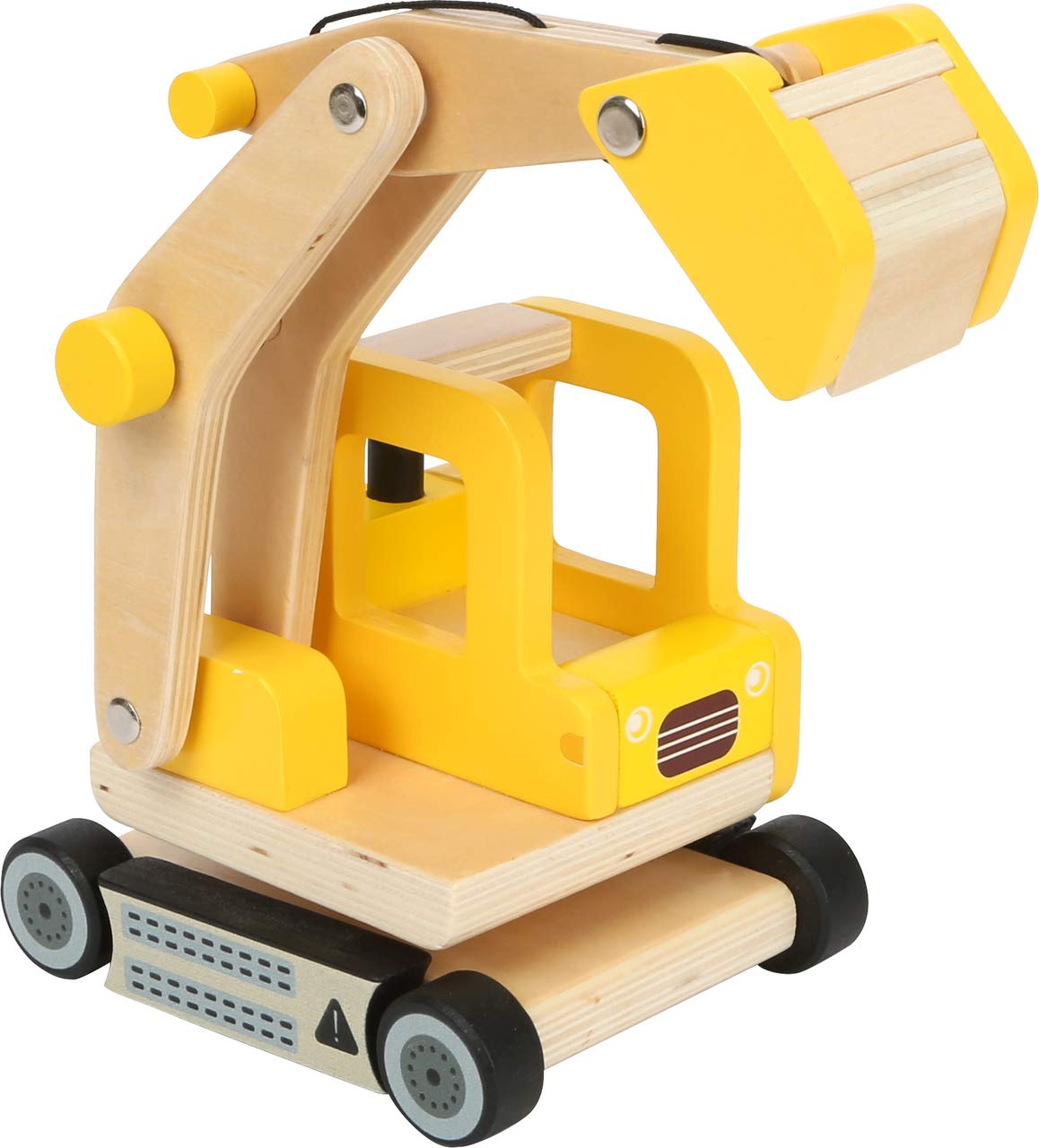 Small Foot Schaufelbagger aus Holz, Spielauto mit beweglichem Baggerarm, 360 Grad drehbar, für Kinder ab 3 Jahren, 12010 Toy, Multicoloured Shovel excavator