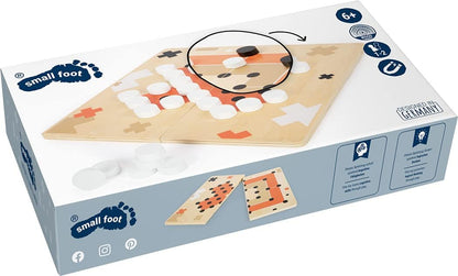 small foot 12220 Wooden Nine Men's Morris and Solitaire "Gold Edition", modern colours, two board games, ages 6+ years