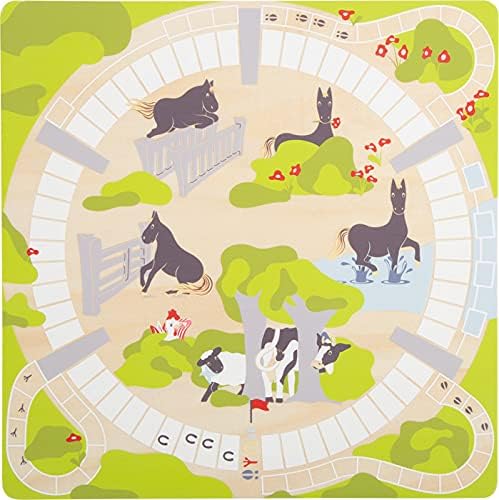 small foot 12228 "4 Friends" Games Collection, with farm animal motifs, wooden game for kids and family, ages 4+ years