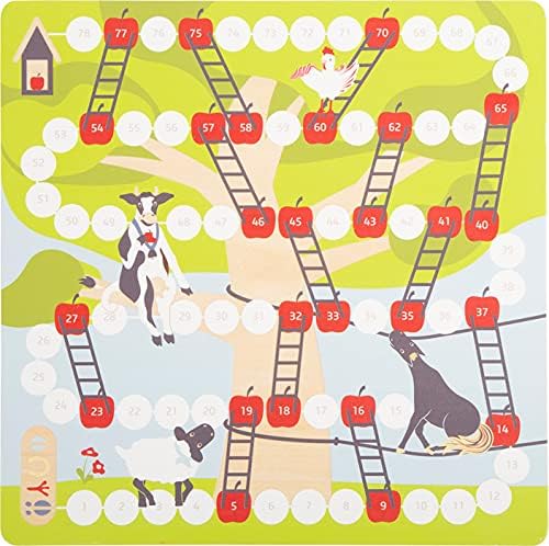 small foot 12228 "4 Friends" Games Collection, with farm animal motifs, wooden game for kids and family, ages 4+ years