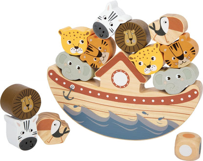 Small Foot Balancing Ark Safari motor skills game for Children, made of wood, including dice, from 3 years, 12229 Tiere Toys, multicolored