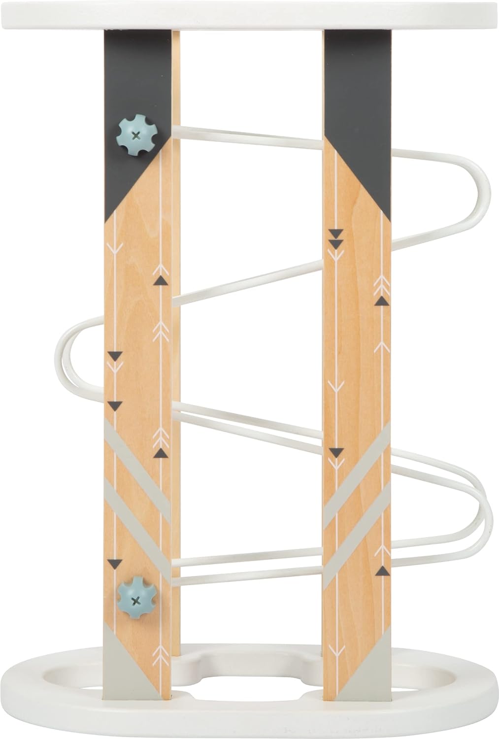 small foot Magnet Marble Run, modern design with lots of visible wood material, w/large rotating piece, Prod. No. 12233