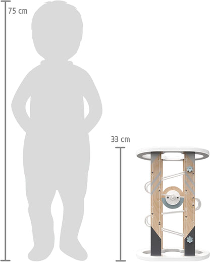 small foot Magnet Marble Run, modern design with lots of visible wood material, w/large rotating piece, Prod. No. 12233