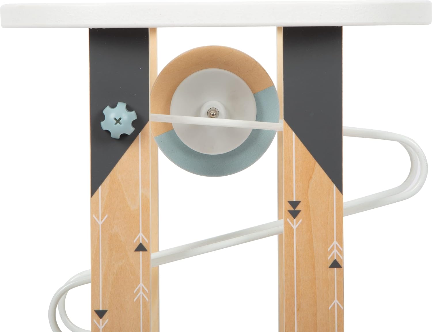 small foot Magnet Marble Run, modern design with lots of visible wood material, w/large rotating piece, Prod. No. 12233