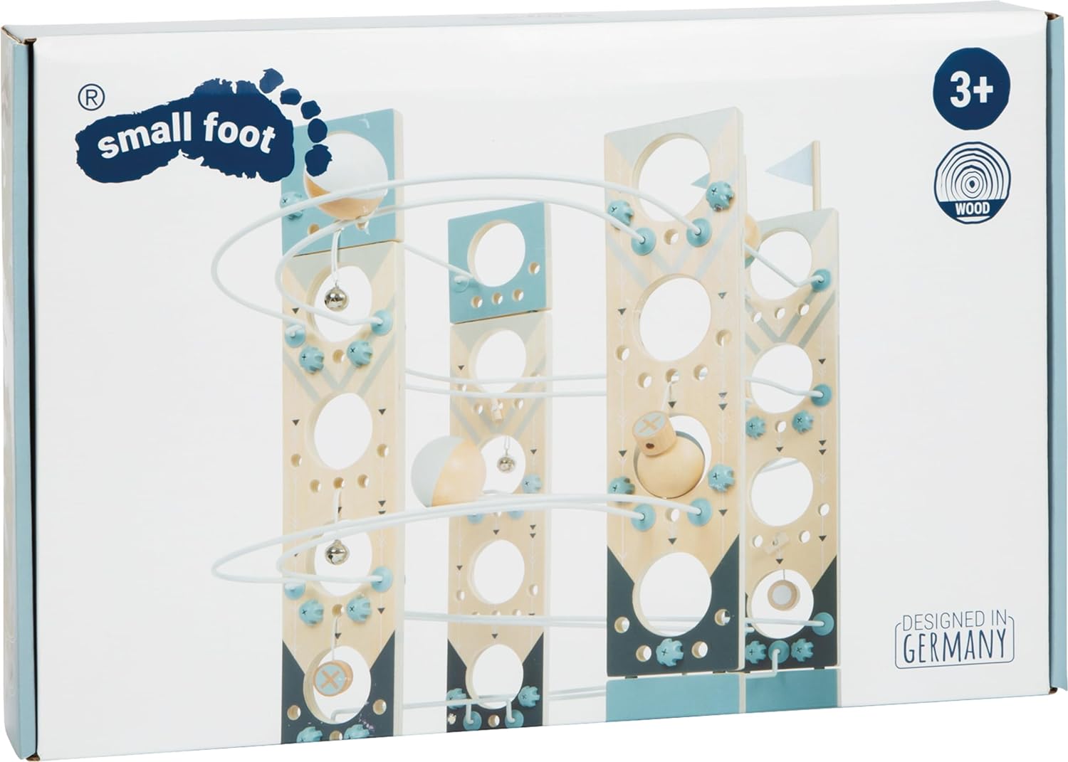 small foot Modular Marble Run, made of wood, can be easily taken apart and stored in a space-saving way, Prod. No. 12234