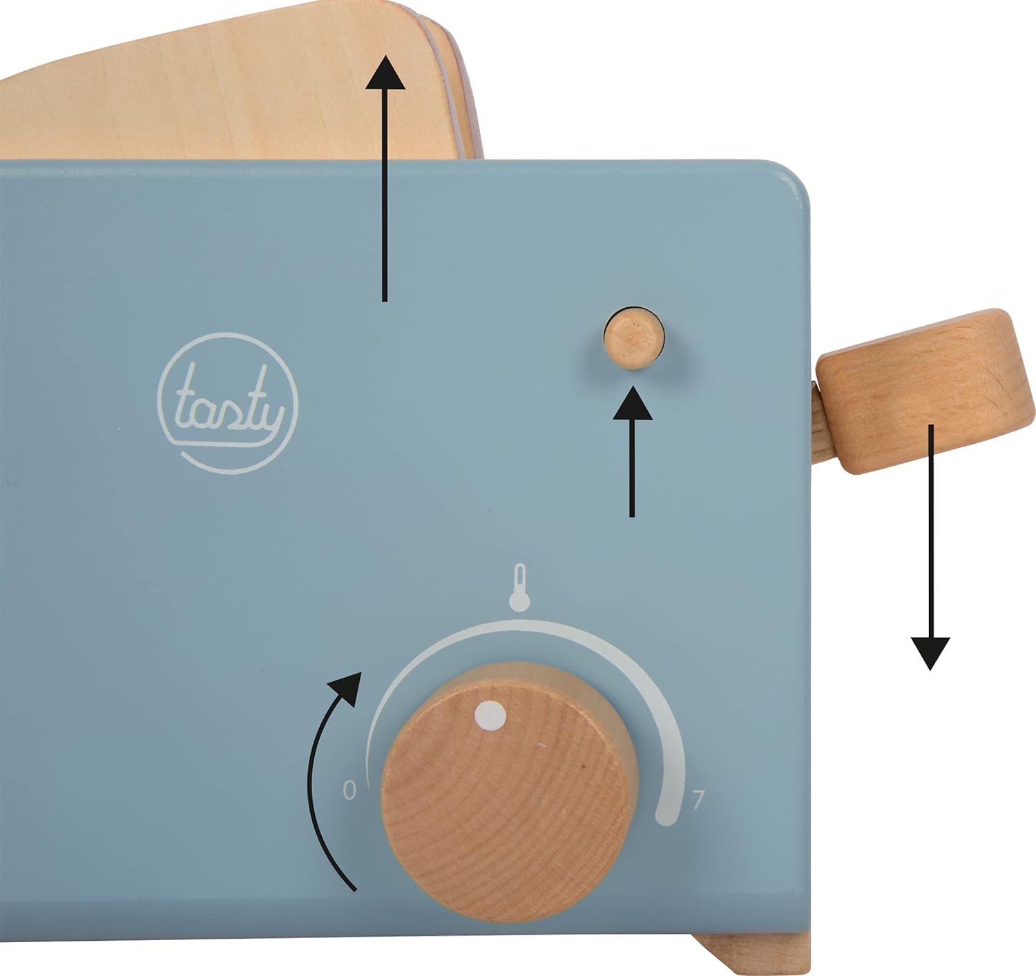 small foot Toaster Set "tasty", role play toy for kids aged 3+ years, made of wood, play kitchen accessory, Prod. 12246