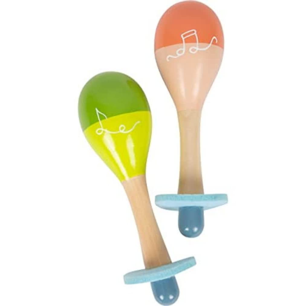small foot Maracas Groovy Beats, Instrument for Kids 12+ Months Old, Made of Wood, Early Music Education, Prod. 12251 Toys, Multicolored