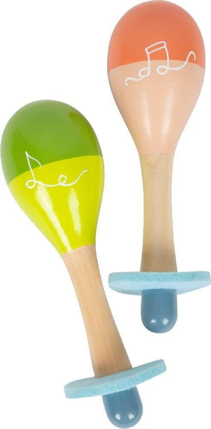 small foot Maracas Groovy Beats, Instrument for Kids 12+ Months Old, Made of Wood, Early Music Education, Prod. 12251 Toys, Multicolored