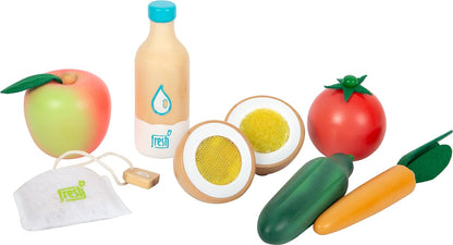 small foot Lebensmittel-Set vegetarisch "fresh" aus Holz, Spiellebensmittel-Set und Rollenspielzeug, ab 3 Jahren, 12284