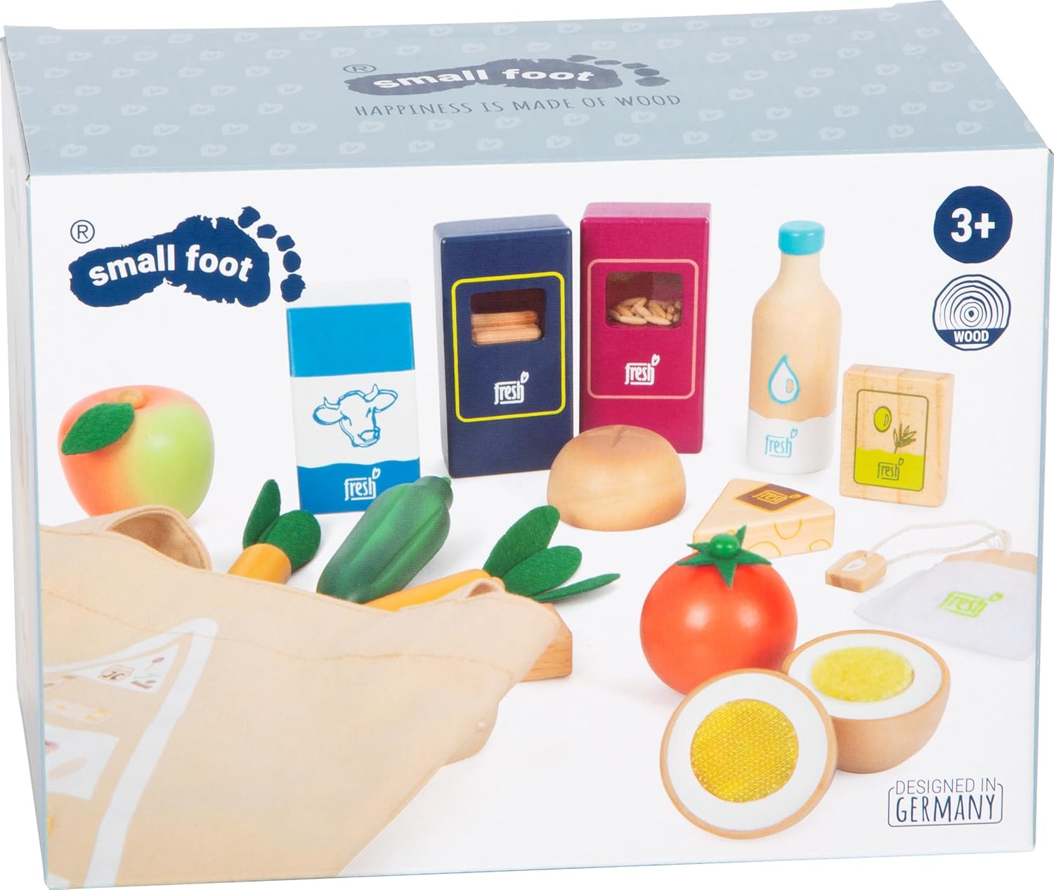 small foot Lebensmittel-Set vegetarisch "fresh" aus Holz, Spiellebensmittel-Set und Rollenspielzeug, ab 3 Jahren, 12284