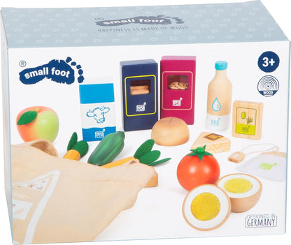 small foot Lebensmittel-Set vegetarisch "fresh" aus Holz, Spiellebensmittel-Set und Rollenspielzeug, ab 3 Jahren, 12284
