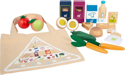 small foot Lebensmittel-Set vegetarisch "fresh" aus Holz, Spiellebensmittel-Set und Rollenspielzeug, ab 3 Jahren, 12284
