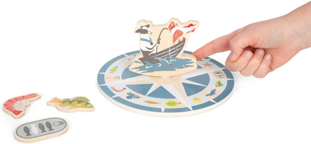 small foot Fishing Game "4 Friends" made of wood, in colourful design, incl. diverse accessories; Prod. No. 12285