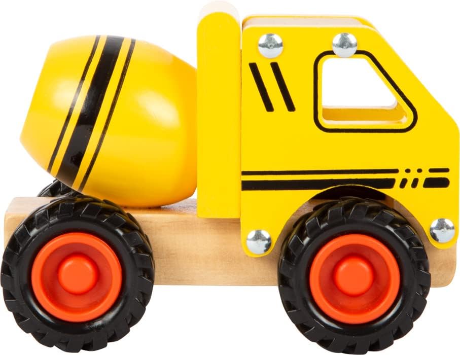Small Foot Betonmischer, Spielfahrzeug für Kinder aus Holz, mit gummierten Rädern, ab 18 Monaten, 12286 Toys, Multicolored concrete mixer