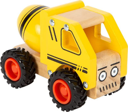 Small Foot Betonmischer, Spielfahrzeug für Kinder aus Holz, mit gummierten Rädern, ab 18 Monaten, 12286 Toys, Multicolored concrete mixer