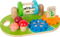 Small Foot Wooden Theme Park Motor Activity Board, Brightly Coloured, incl. Gears and Rotating Rattle w/Bell, 12289, Multicolored