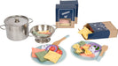small foot Paste Chef Set for play kitchens, incl. pot, strainer, plates, utensils, and various noodles, Prod. No. 12292