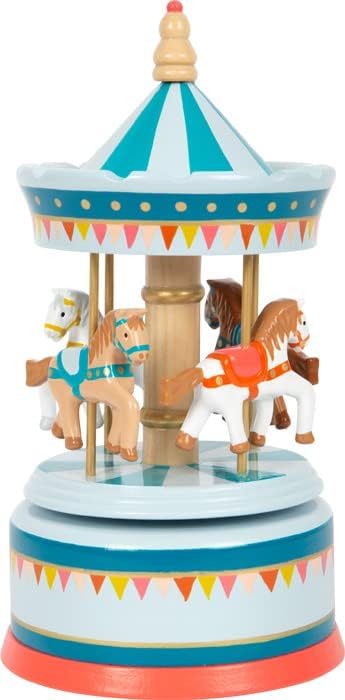 small foot Box Horse Carousel Circus made of wood, decoration for The nursery, with music to fall asleep,12321 Toys, multicolor