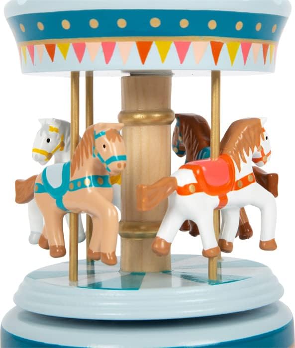 small foot Box Horse Carousel Circus made of wood, decoration for The nursery, with music to fall asleep,12321 Toys, multicolor