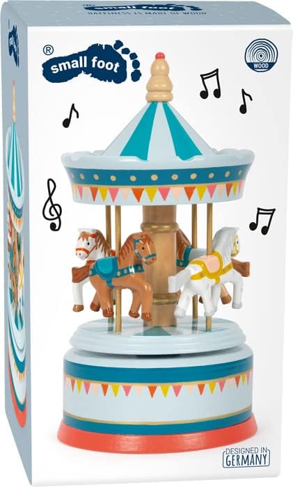 small foot Box Horse Carousel Circus made of wood, decoration for The nursery, with music to fall asleep,12321 Toys, multicolor