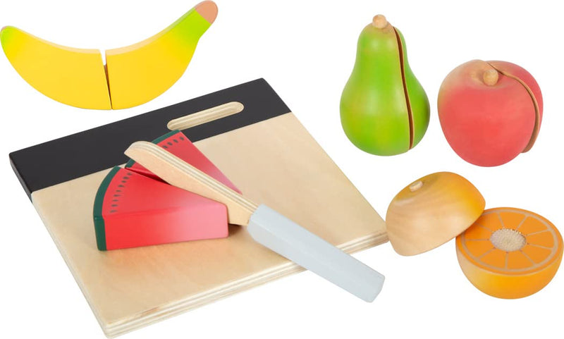 small foot Set per tagliare la frutta "fresh" in legno, cibo per la cucina dei bambini, giochi di ruolo a partire da 2 anni, 12330