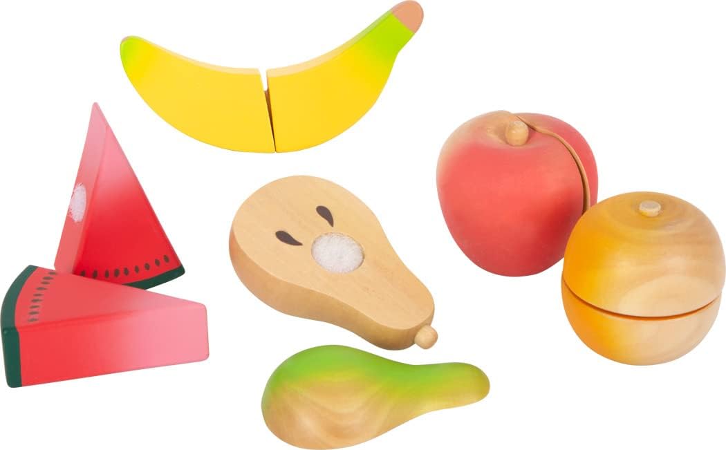 small foot Set per tagliare la frutta "fresh" in legno, cibo per la cucina dei bambini, giochi di ruolo a partire da 2 anni, 12330