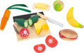 Small Foot Set de déjeuner à découper Fresh en Bois, Aliments pour Cuisine des Enfants, Jeu de rôle dès 3 Ans, 12331 Jouets, Multicolore